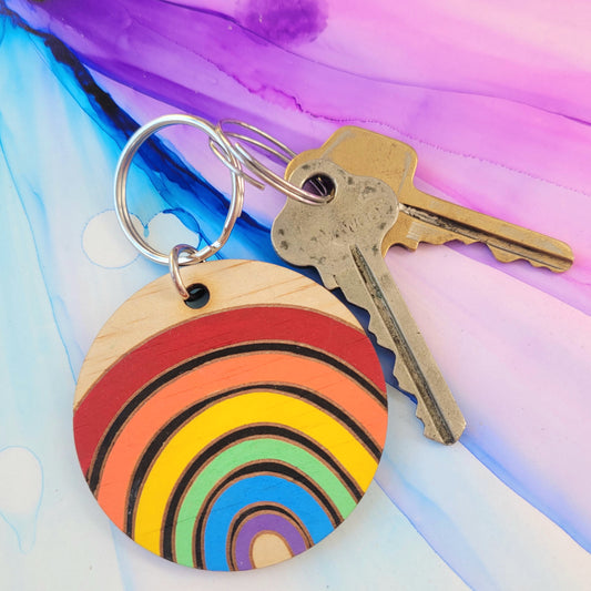 Rainbow & Black Pride Keyring