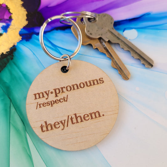 They/Them Pronouns Keyring