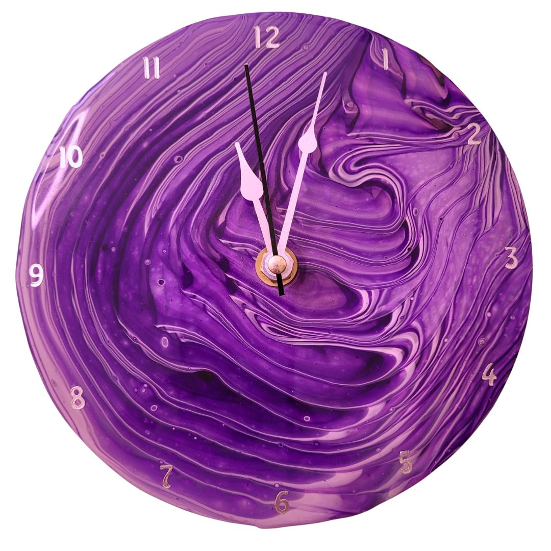 "Purple Raindrops” 7 Inch Vinyl Clock