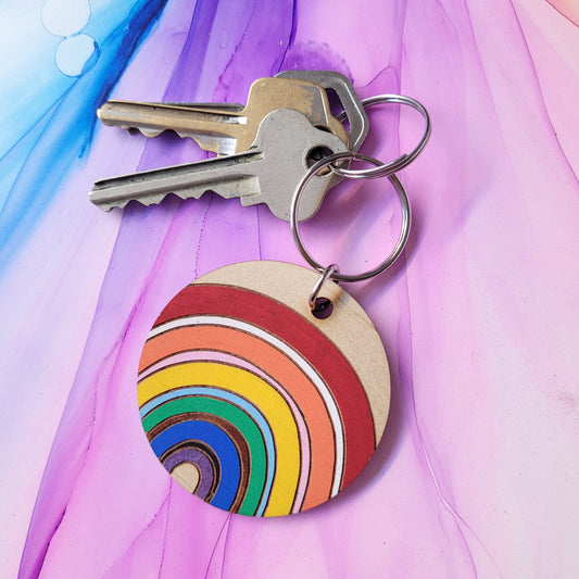 Rainbow Progress Pride Keyring