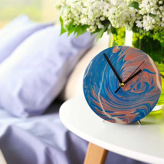 "Ocean Swirl” 7 Inch Vinyl Clock